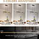 Jonsi Dining Room Light Fixture Over Table, Mid Century Chandeliers, Modern 8 Lights Smoke Grey Globe Glass Linear Chandelier Adjustable Ceiling Hanging for Living Dining Room Kitchen Island, Black