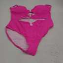 Eomenie One Piece Swimsuit for Women Ring Linked Monokini Sexy Bathing Suit Cutout Swim Suit 2, Hot Pink, XL 