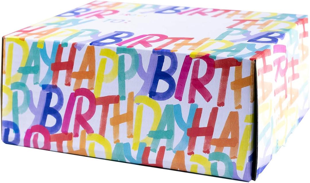 LUXPaper Small Gift Mailing Boxes | 4" x 6" x 9" | Rainbow Birthday | 2 Qty