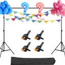 Photo Backdrop Stand, PULUZ Adjustable Photography Backdrop Stand Support Kit 6.56*6.56ft Studio Backdrop Stand with 4 Backdrop Clamps and Carry Bag, Backdrop Stand for Parties, Photoshoot & Wedding