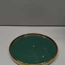 Ceramic Vanity Tray for Bathroom, Jewelry, and Makeup  Decorative Organizer Tray for Countertops, Dresser, or Sink  Elegant Green Round Design, Durable & Stylish Storage Solution (10.2")