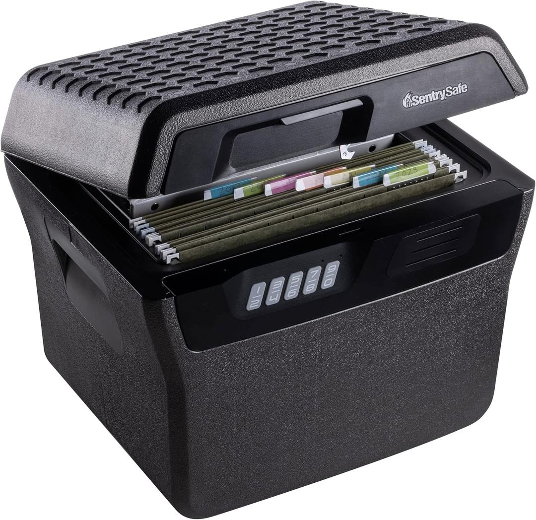 SentrySafe Charcoal Gray Waterproof and Fireproof Safe, Lock Box with Keypad for Documents and Hanging File Folders, Exterior: 14.1 x 16.6 x 13.8 Inches, FHW40300