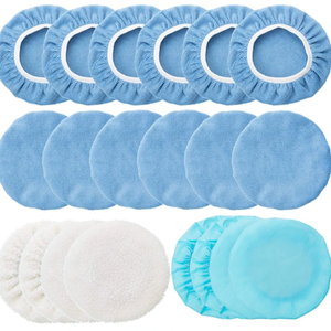 20 Pieces Car Orbital Buffer Polisher Pad Bonnet Microfiber Max Bonnet Polishing Buffing Pad Cover(5-6 Inches)