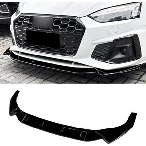Front Bumper Lip Compatible with Audi A5 S5 4-Door Sportback (Gloss Black, A5 S5 2021-2024 8W6)