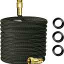 10FT Lightweight Flexible Garden Hose,Non-Slip Handles,Non-kink Hose,Solid Brass Fitting for Boats, RV Water Hose,Marine Washdown,Lawn,Garden,Leakproof TPE Hose (GreenBlack, 10 FT)