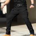 AUTIWITUA Men's Tactical Pants Water Resistant Cargo Pants Lightweight Outdoor Hiking Work Pants(No Belt) (Black, XL)