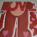 Bencailor 4 Pcs Valentine's Day Outdoor Decorations Valentine's Day Bear Yard Signs Stakes with LED Light Love Bear Heart Rose Lawn Decor for Holiday Lawn Patio Party Wedding Anniversary Decor