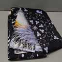 GRIEKOWE 4 Pcs Xmas Ball Black Background Christmas Shower Curtain Set with Non-Slip Rugs, White Snowflake Winter Holiday Festival Rustic Bathroom Home Curtain Decor with Hooks 72x 72in