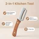 Multifunctional Premium Vegetable Peeler with Wooden Handle, Stainless Steel Blade & Bottle Opener, Non-Slip Kitchen Tool for Fruit, Apple, Potato, Pumpkin, Papaya, Zucchini (2pcs)