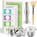 CAPMESSO Reusable Coffee Capsules Refillable Original line Pod Stainless Steel Compatible with Nespresso Original Line Machines (Upgraded Creamy Version- 3 pod set)