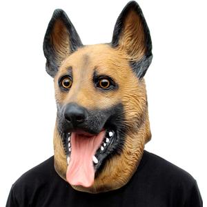 CreepyParty German Shepherd Dog Mask - Animal Halloween Costume for Parties, Cosplay, Photo Booth Props, And Pranks - Funny Gag Gift for Adults