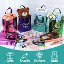 60 Pcs Reusable Gift Bags with Handles Set (10 x 8 x 4 Inch), Include 30 Thank You Bag & Tissue Paper, Medium Colorful Gift Bag Bulk for Birthday, Baby Shower, Bridal Shower, Wedding, Party & Events