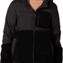 Amazon Essentials womens Full-Zip Sherpa Fleece Hooded Puffer Jacket (X-Small, Black)