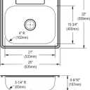 Dayton D125221 Single Bowl Drop-in Stainless Steel Sink 25 x 22 x 6.5625"