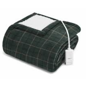 Sunbeam Microplush & Sherpa Oversized Heated Throw 60x70