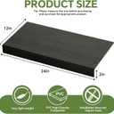 6-Pack PVC Composite Board Wire Rack Covers for Pantry - Imitation Wood-Look 24x12 Inch, Closet, Bathroom, Waterproof Scratch Resistant Easy Install, Wood Shelf Covers for Wire Shelving,Black