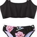 Arshiner Girls Swimsuit Two Pieces Bikini Set Ruffle Bathing Suits Flounced Tankini Swimwear (13-14 Years, Pat1)
