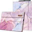 Fintie Case for 13 Inch Microsoft Surface Pro 11/10/9 - Multiple Angle Viewing Portfolio Business Cover with Pocket & Stylus Holder, Compatible with Type Cover Keyboard, Glitter Marble