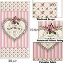 Sunwer Happy Mother's Day Door Cover Love Heart Floral Best Mom Ever Decoration Front Porch Sign Backdrop Banner