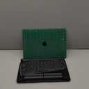 KEROM Compatible with Crocodile MacBook Air 15 Inch Case 2025 2024 2023 M4 M3 M2 A3241 A3114 A2941, Textured Elegant Luxury Aligator Skin Snakeskin PU Leather Hardshell & Keyboard Cover, Emerald Green