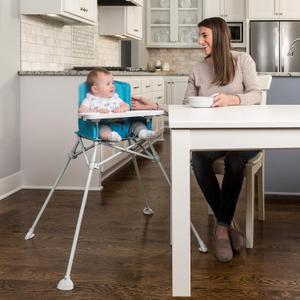 Regalo My Portable High Chair, Foldable High Chair for Babies & Toddlers, Indoor/Outdoor Baby Chair, Travel High Chair with Tray & Cup Holder, Aqua 2 Packs