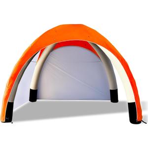 Inflatable Shade Air Canopy Tent,10x10Ft Outdoor UV Protection Sun Shelter with Air Pump,2 Removable Side Panels,Stakes & Sandbags For marketing Events,Trade Shows,Outdoor PromotionsOrange