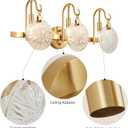 WUZUPS 3-Light Bathroom Light Fixture Over Mirror Morden Vanity Wall Sconces Clear Glass Shade for Bedroom Living Room, E12 Base, Brass Gold, Glass Shade