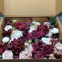 Ling's Moment Wedding Arch Artificial Flowers Ceremony Backdrop 4 Swags of Rose Arbor Centerpieces Decorations, Marsala Blush Red White Outdoor Hanging Party Reception Floral Garland Arrangement Decor