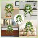 Waipfaru Fake Plants Artificial Plants Indoor, 2Pcs 34" Realistic Artificial Hanging Fake Pothos Vines Ivy Potted, Faux Pothos for Living Room Office Bedroom Bathroom Kitchen Shelves Indoor Home Decor