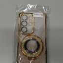 for Samsung Galaxy S26 Ultra Glitter Case with Magnetic Ring Stand, [Compatible with MagSafe] Glitter Shockproof Kickstand Camera Protector Girls Woman Soft Cover for Galaxy S26 Ultra, Gold