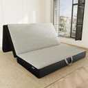 Memory Foam Trifold Mattress, Full Portable Floor Bed 6 Inch, Foldable Mat with Washable Cover, Handle & Non-Slip Bottom, for RV, Travel, Camping, Yoga, 73"x52"x6", Grey