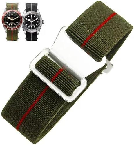 Nizonlaie Elastic Nylon Watch Band French Troops Paratrooper Military Parachute Style 18mm 20mm 22mm Hook-and-Loop Premium Striped Fabric Nylon Replacement Watch Strap for Men Women | Amazon.com