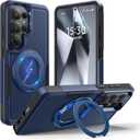 for Samsung Galaxy S26 Ultra case with Stand, 7X Military-Grade Drop Protection, Shock-Absorbing Phone Rugged Cover, Compatible with MagSafe Accessories,360 Magnetic Stand, Blue