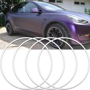DREAMOTOR Wheel Rim Protector Set of 4, 19 Inch Alloy Rim Guards for Car Rims Compatible with Tesla Model Y 3 Honda CRV Toyota Camry Ford Mustang Mach-E Nissan Hyundai Audi A4 A6 CX-90 Lexus RX