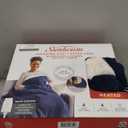 Sunbeam Electric Throw Royal Luxe Microplush Heated Blanket, 4 Heat Settings, 4-Hour Auto Shut-Off, Fast Heating, Warm and Cozy, Dove Grey Color, 50" x 60"