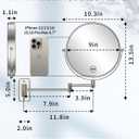 Benbilry 9" Large Size Wall Mounted Makeup Vanity Mirror, 1X/10X Magnifying Double Sided Shaving Mirror for Bathroom, 360 Swivel Extendable Arm, Nickel Finish (Nickel-no Led)