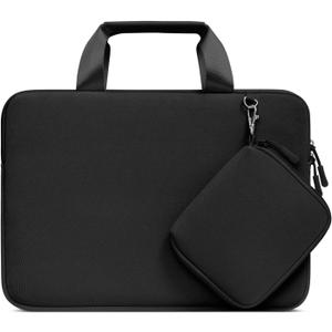 MOSISO Laptop Case 13.3 inch, 13-13.3 inch Laptop Sleeve Bag Compatible with MacBook Air/Pro 13 / Pro 14, HP Dell ASUS, Neoprene Carrying Computer Bag with Handle&Detachable Small Case, Black