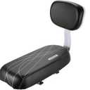 Lixada Bicycle Back Seat Cycling Bike Mountain Bike PU Leather Soft Cushion Rear Rack Seat with Back Rest (Black)