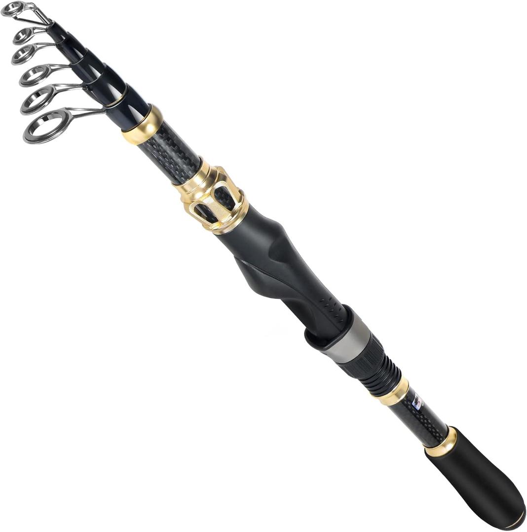 PLUSINNO Fishing Rod and Reel Combo,Fishing Pole,Telescopic Fishing Rod Kit with Spinning Reel, Telescopic Fishing Pole with Carrier Bag for Freshwater Saltwater for Men Women (2.1M 6.89FT)