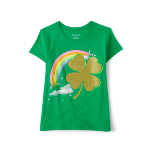 The Children's Place girls Lucky Girl Graphic Short Sleeve Tee, Large