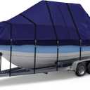 900D T Top Boat Cover -Heavy Duty Waterproof Trailerable Center Console Boat Cover fits for 22-24' Long, Beam Width Up to 108", Navy