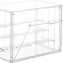 Attelite Acrylic Display Case,Upgrade 4 Tiers Clear Display Case with 3 Adjustable divider, Stackable Large Storage Box with Magnetic Door for Collectibles Action Figures (XL-1pack-4tier)