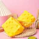 Yellow Cheese Squeeze Toy,Soft Novelty , Theme Cheese Cubes Squishy 3.9(Large)