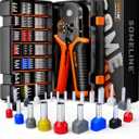 SOMELINE Ferrule Hexagonal Crimping Tool Kit, 21 Sizes Ferrules, 24-8 AWG Ferrule Crimper, Hexagonal Crimp Pliers Ferrule Terminal Kit