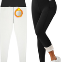 Fleece Lined Leggings Weather Thick Thermal Warm Winter Tights Butt Lift High Waist Tummy Control Yoga Pants, 7-8 Years Kids