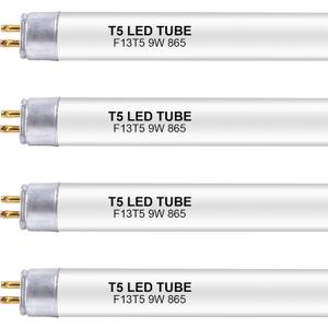 21 Inch F13T5/DL LED Replacement Bulbs, 6500K Daylight, T5 LED 9 Watts Replace Fluorescent Bulb with LED, Replacement Tube for Counter and Cabinet Fixture, 4 Pack