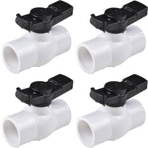 (4 Pcs) 1" PVC Ball Valve, Shut-Off PVC Ball Valve Socket with Upgrade Easy-Turn Handle for SCH40 Pipe-Suitable for Swimming Pool, Water Project & Irrigation System, Rated at 150 PSI