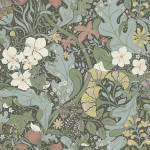 HeloHo Green Peel and Stick Wallpaper Boho Wallpaper Floral Wall Paper Self Adhesive Removable Waterproof Contact Paper for Living Room Bedroom Bathroom Decor 16.14" X 78.7"