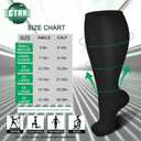 3 Pack Plus Size Compression Socks for Women & Men, Extra Wide Calf Knee High Stockings for Circulation Support (Black)