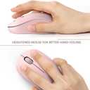 seenda Wireless Mouse for Laptop, 2.4G Noiseless Mouse with USB Receiver - Optical Tracking Portable Computer Mice for Chromebook, PC, Tablet, Windows System, 24 Months Battery Life - Pink